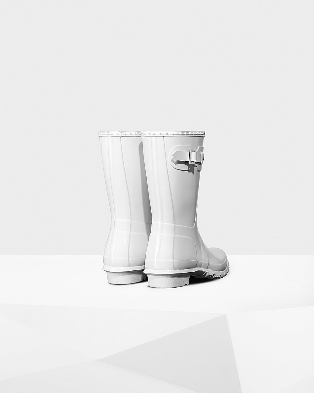 Womens Hunter Short Rain Boots White - Original Gloss - 5974310-ZJ